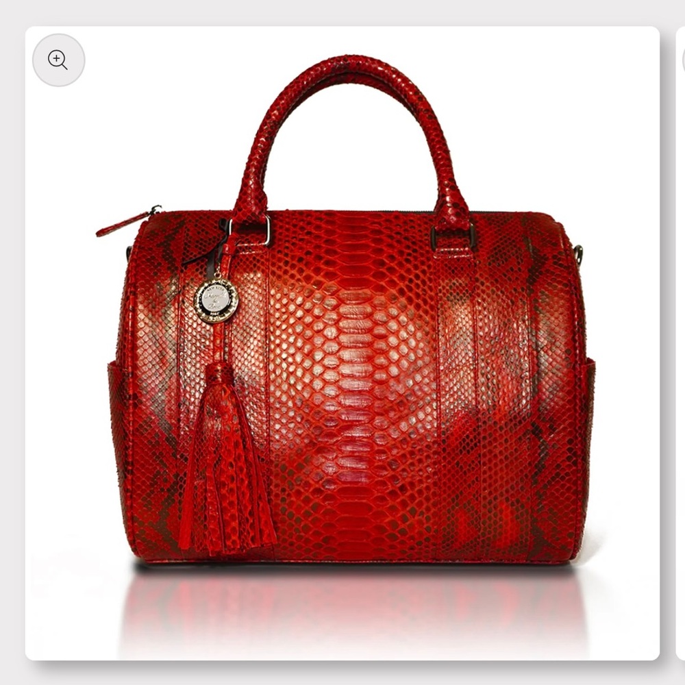 Python Red Duffel Bag. Beautiful Design. Featured in Vogue Magazine 😍